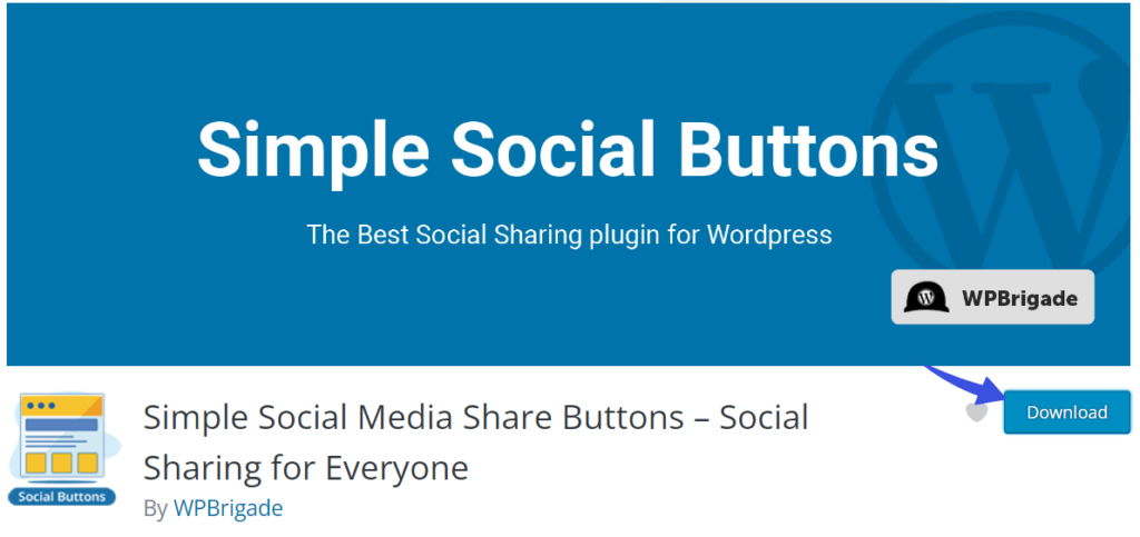 Simple Social Buttons from WordPress Plugins Directory
