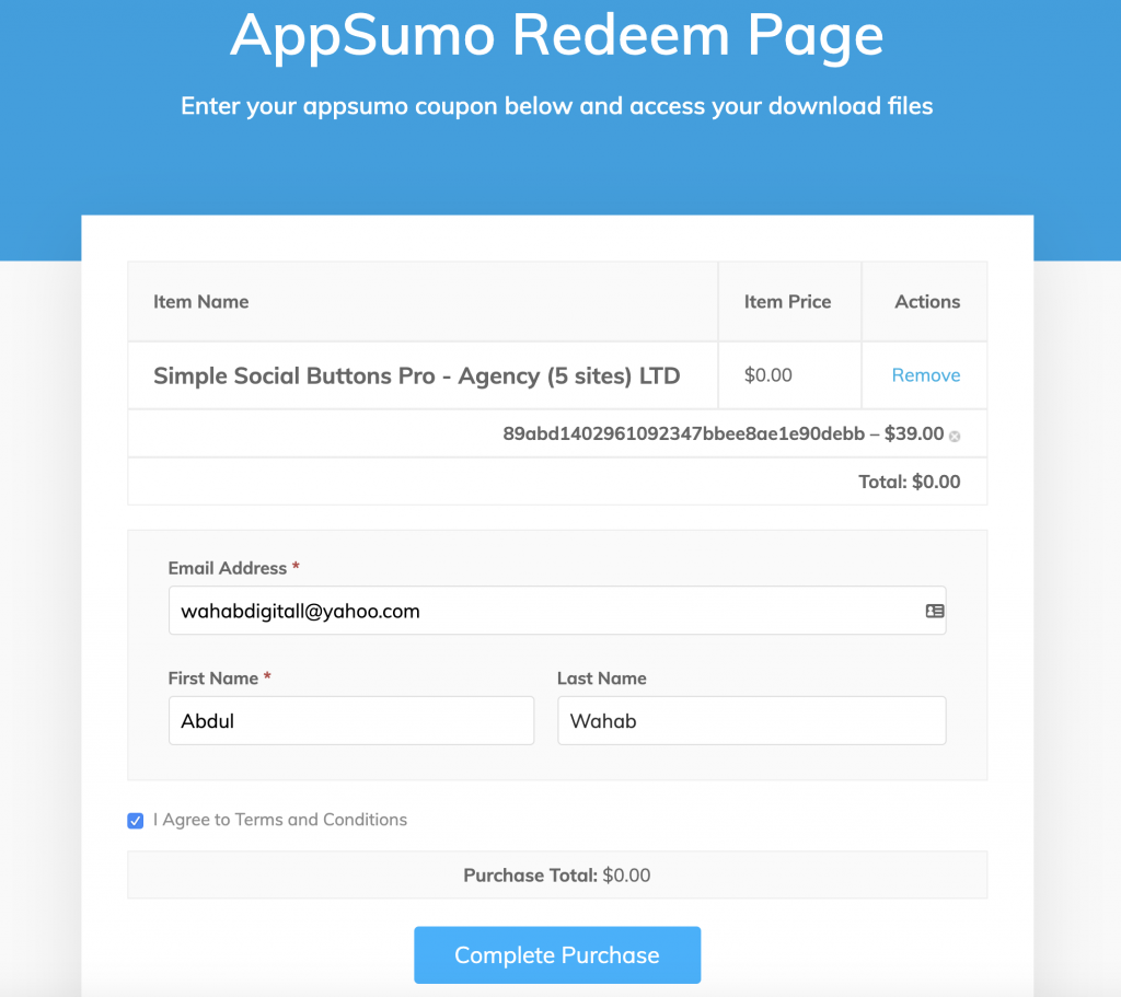 redeem-appsumo-simple-social-buttons-pro-lifetime-deal-discount-applied