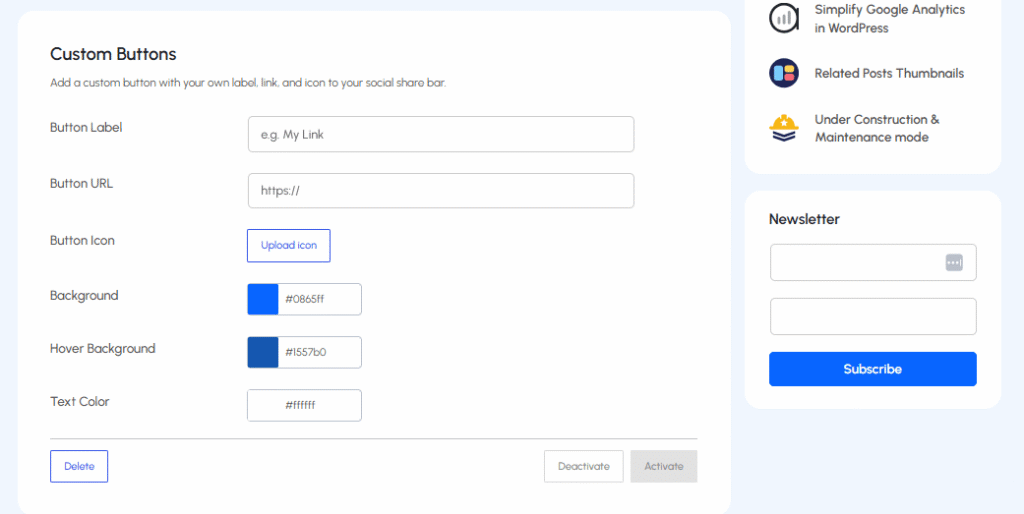 Add custom buttons using SSB 